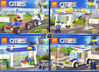 Набор 4 мини-конструктора Cities «Полиция»