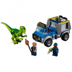 Конструктор Dinosaur World «Грузовик спасателей для перевозки раптора»