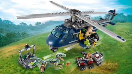 Конструктор Dinosaur World «Погоня за Блю на вертолёте»