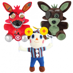 Набор 3 шт. мягких игрушек 5 ночей с Фредди «Кошмарный Фокси + Фантом Фокси + Балунбой»