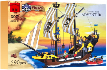 Конструктор Pirates «Пиратский корабль Золотой парус», 590 деталей Enlighten