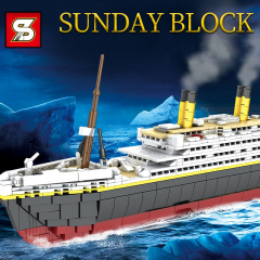 Конструктор Sembo Block «Большой Титаник на подставке»