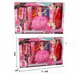 Набор подарочный Кукла с платьями в коробке 